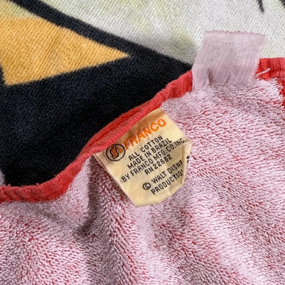 VTG 90s Disney Beach Towels Mickey & Minnie Mouse Bundle Retro Franco Cotton